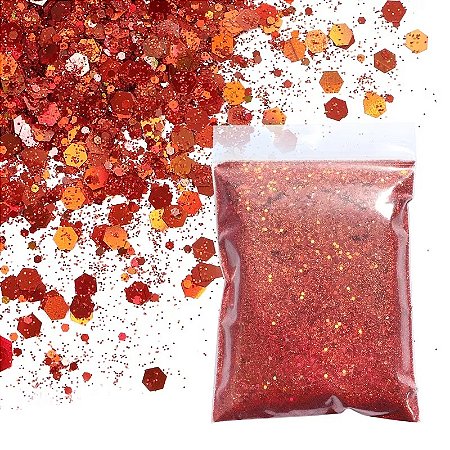 Glitter Flocado Holográfico 7 - Laranja 10g