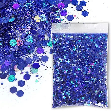 Glitter Flocado Holográfico 10 - Azul Royal 10g