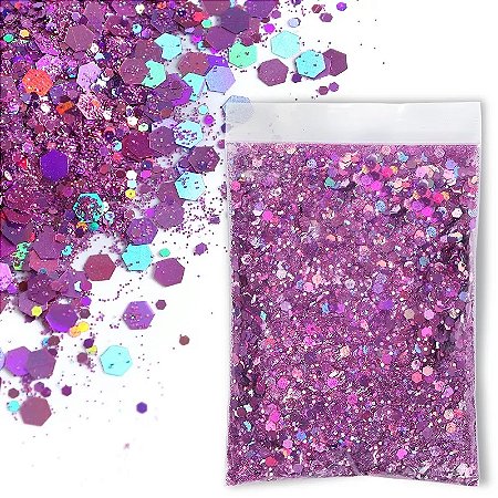 Glitter Flocado Holográfico 16 - Rosa 10g