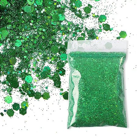 Glitter Flocado Holográfico 8 - Verde Bandeira 50g