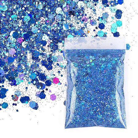 Glitter Flocado Holográfico 11 - Azul Claro 50g