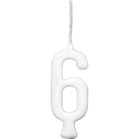 Vela Parabens Branco Numero 6
