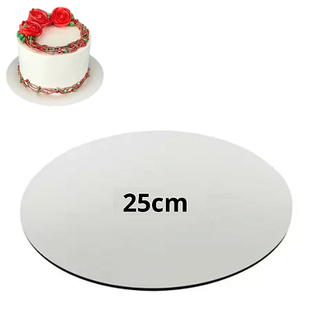 Cake Board Sem Gravação MDF Branco 25cm