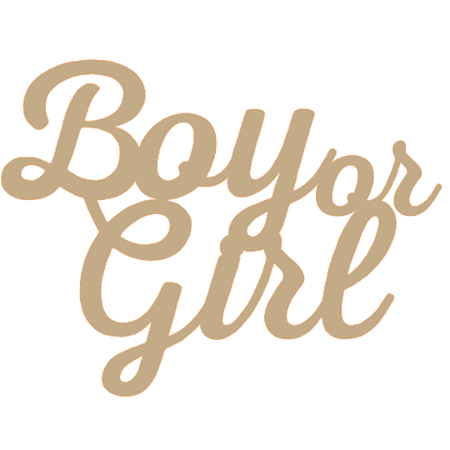 Placa MDF 3mm Marrom Boy or Girl 60x45cm