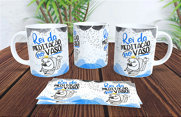 1 Caneca Porcelana 325ml Branca - Rei Meditação Vaso