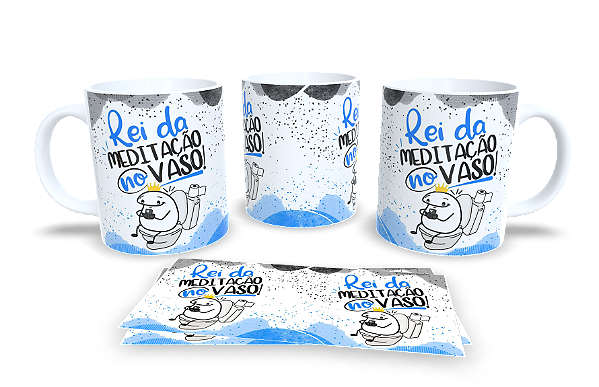 1 Caneca Porcelana 325ml Branca - Rei Meditação Vaso