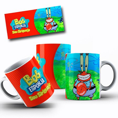 1 Caneca Porcelana 325ml Branca - Bob -  Seu Siriguejo