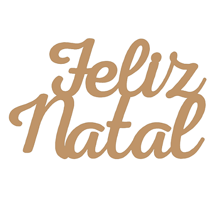 Placa MDF 9mm Marrom Feliz Natal 60x36cm