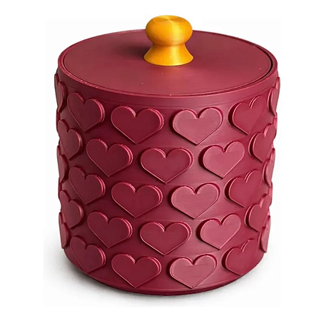 Porta Treco Decorativo Com Tampa Organizador - Vermelho