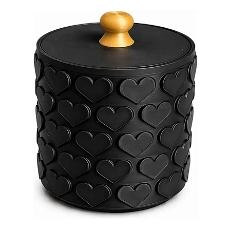 Porta Treco Decorativo Com Tampa Organizador - Preto