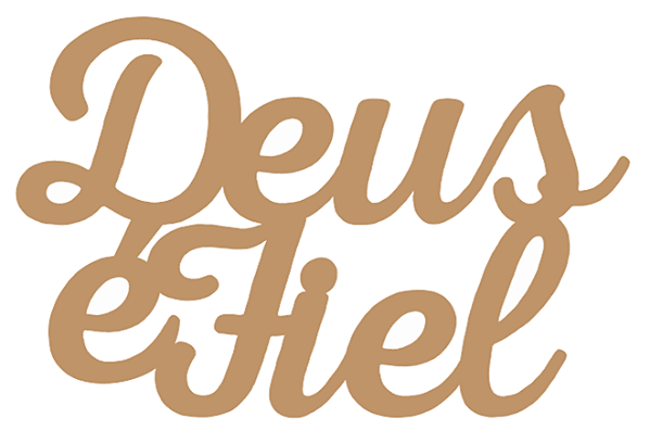 Placa MDF 3mm Marrom Deus é Fiel 60x39cm