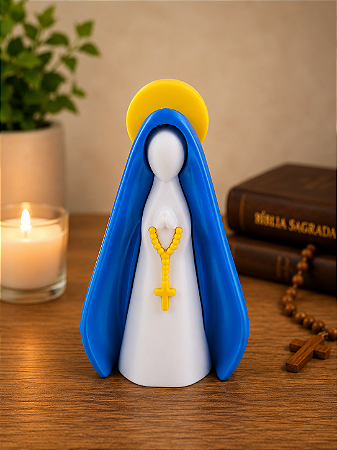 Nossa Senhora Aparecida 3D Branca 13cm