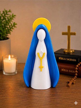 Nossa Senhora Aparecida 3D Branca 19cm