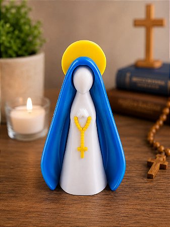 Nossa Senhora Aparecida 3D Branca 8,5cm