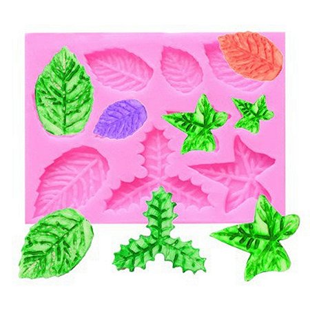 Forma de Silicone - Mini Folhas 10 Cav