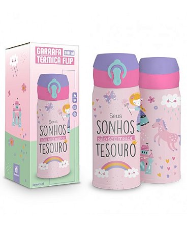 Garrafa  Térmica  Flip 300ML - SEUS SONHOS
