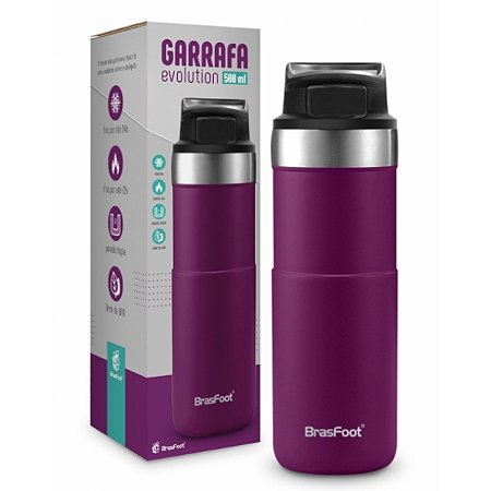 Garrafa Evolution 500ml Roxo - Brasfoot