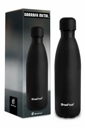 GARRAFA TERMICA METAL NEO 500ML - PRETA EMBORRACHADO