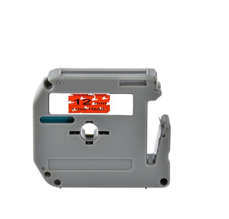 Fita Compatível Brother M-K036 Design Coração Letra Preta 12mm