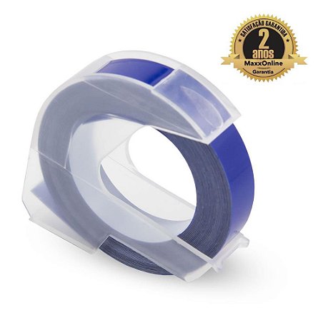 Fita Vinílica Compatível Dymo Rotulador Manual 3D515 Azul 6mm