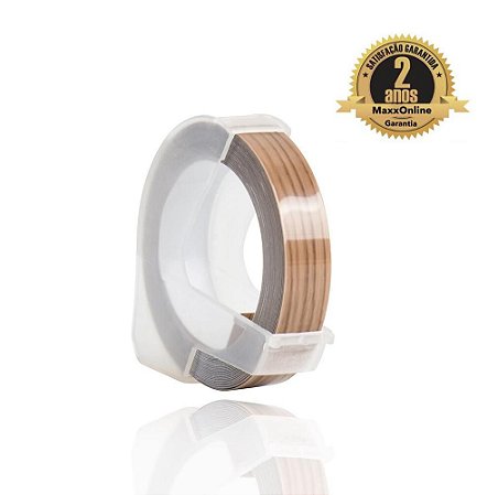 Fita Vinílica Compatível Dymo Rotulador Manual 3DW15 Madeira 6mm