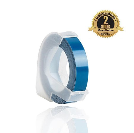 Fita Vinílica Compatível Dymo Rotulador Manual 3DOB15 Azul Lago 6 mm