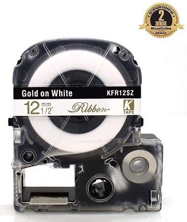 Fita Cetim Compatível Epson KFR12SZ Branca 12mm