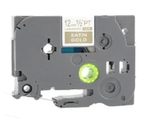 Fita Compatível Brother Tze-MQ835 Dourada Letra Branca 12mm