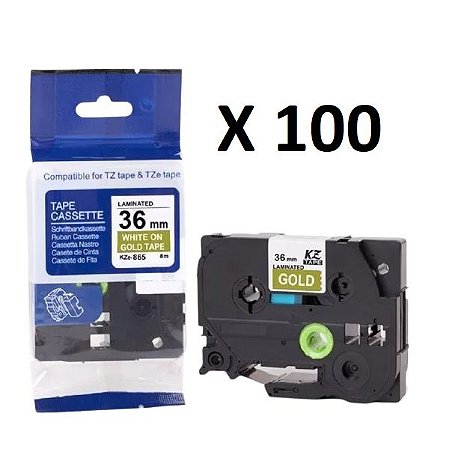 Kit 100 Fitas Compatível Brother Tze-165 Incolor 36mm