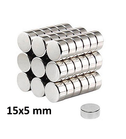 Kit 100 Imãs Neodímio Redondo 15x5mm N3515