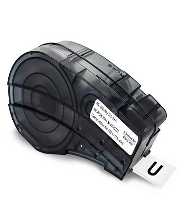 Fita Compatível Brady Nylon M21-375-499 Branca Letra Preta 9mm