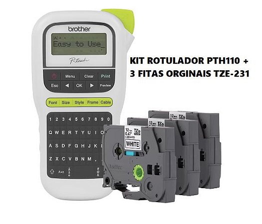 Rotulador Brother PTH-110+3 Fitas Originais Tze 12mm