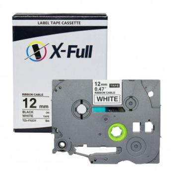 Fita Flexível Compatível Brother  Tz-FX231 Branca 12mm