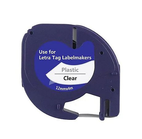 Fita Plástica Letratag Compatível Dymo 12267 Incolor 12mm