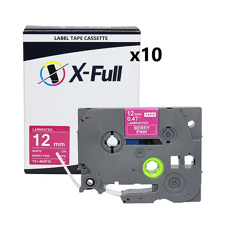 Kit 10 Fita Compatível Brother Tze-MQP35 Rosa 12mm