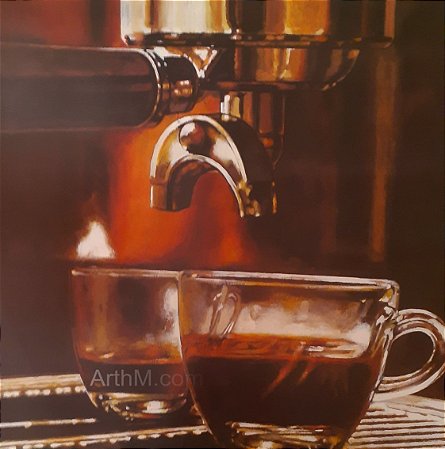 Gravura Coleção Café Barista 50 x 50 cm