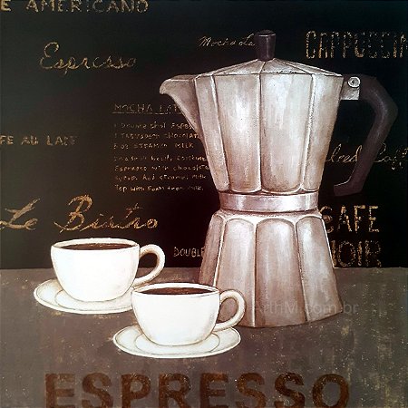 Gravura Coleção Café Espresso 24,5 x 24,5 cm
