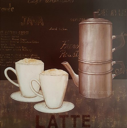 Gravura Coleção Café Latte 24,5 x 24,5 cm