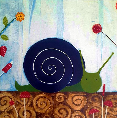 Gravura Infantil Caracol Colorido