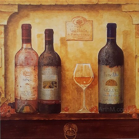 Gravura Coleção Vinhos III 25 x 25