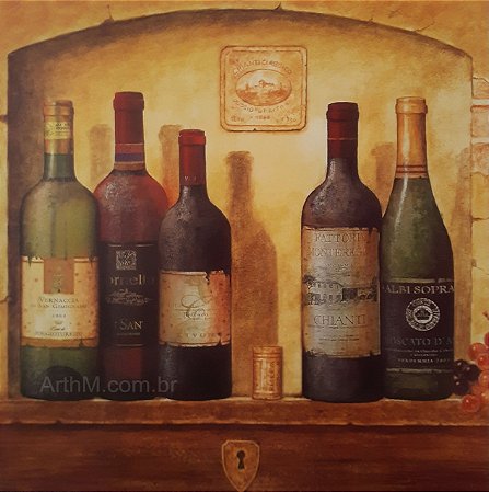 Gravura Coleção Vinhos IV 25 x 25