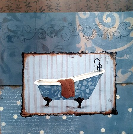 Gravura Banheira Vintage II 30 x 30 cm