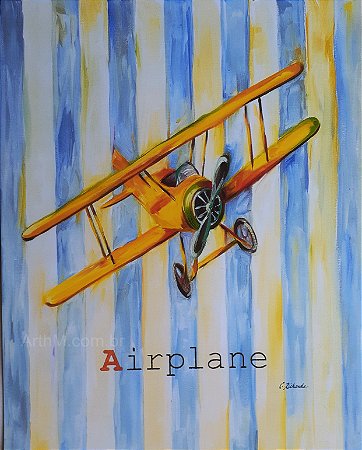 Gravura Infantil Airplane 30 x 24 cm