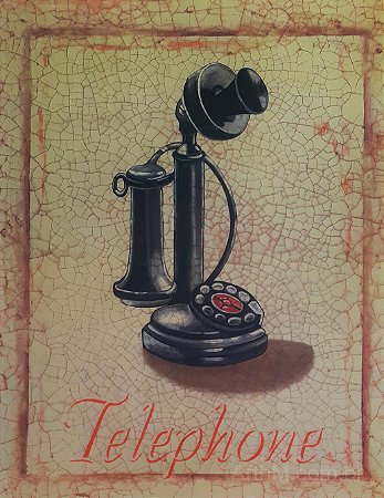 Gravura Coleção Escritório Telephone 35,5 x 28 cm