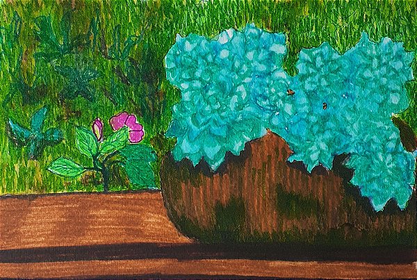 Vaso de Flores Aquarela