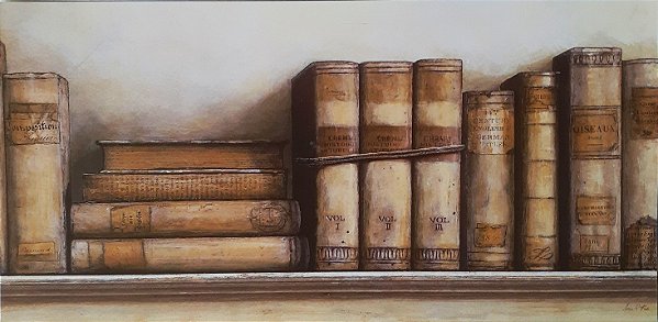Gravura para escritório Livros Clássicos 24 x12 cm