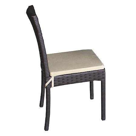 Cadeira em Fibra Sintética e Alumínio almofada impermeável