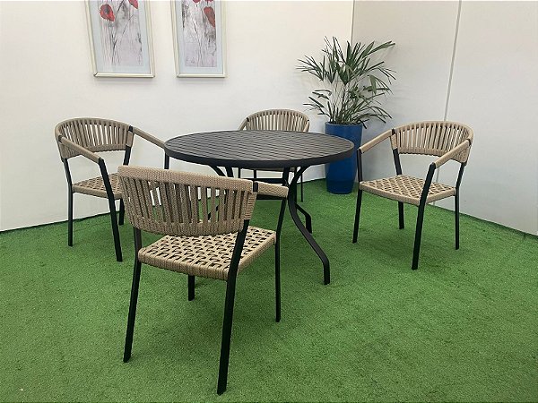 Conjunto de Poltronas em corda náutica e alumínio para área externa modelo Garden