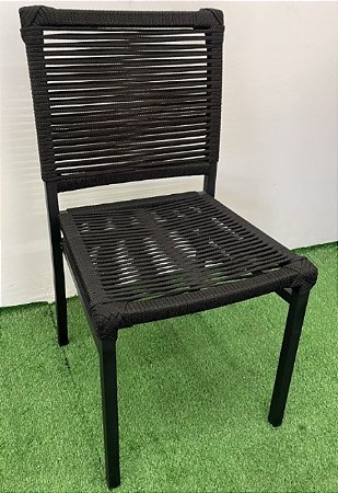 Cadeira Corda Náutica Alumínio Pintado Área Externa Gourmet
