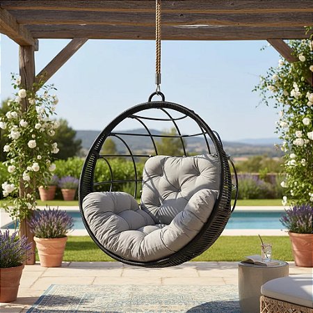 Balanço Redondo Suspenso Corda Náutica